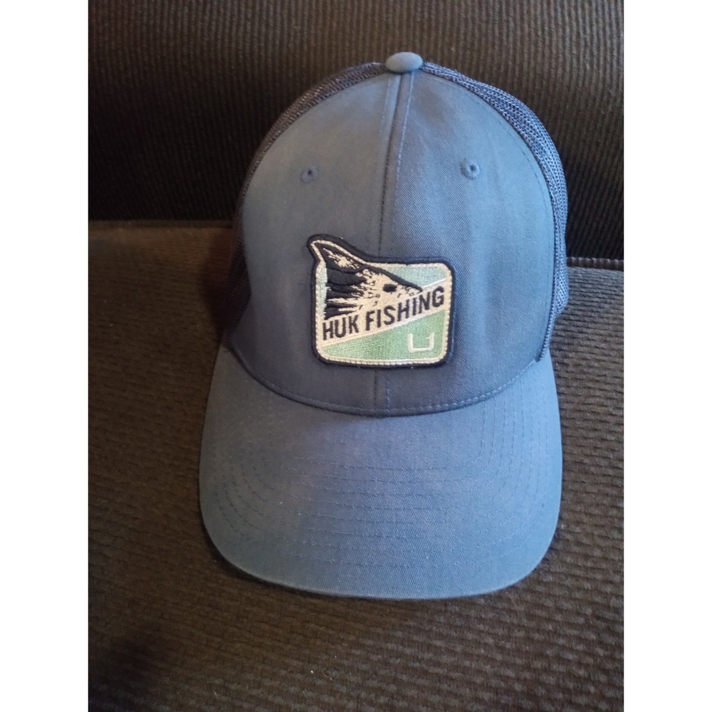 HUK Fishing Trucker Hat Snap‎ Back Swordfish Ocean Scene Beautiful
